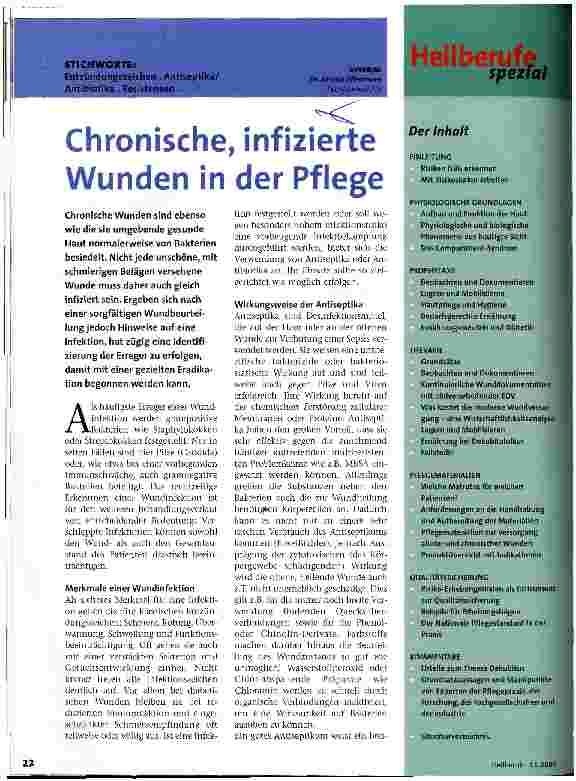 Vorschauseite 1: Chronische, infizierte Wunden in der Pflege