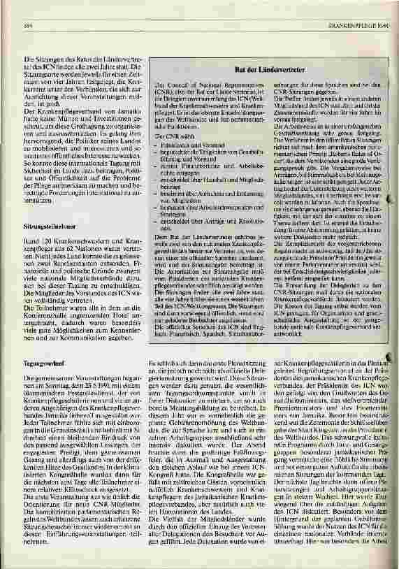 Vorschauseite 2: Sitzung des Rates der Ländervertretung (CNR) vim 23. bis 28.6.1991 in Kingston, Jamaika