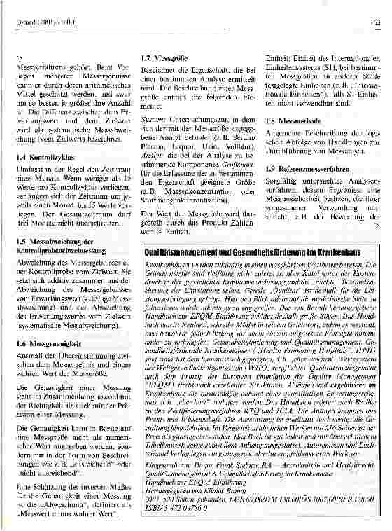 Vorschauseite 2: Richtlinie der Bundesärztekammer zur Qualitätssicherung quantitativer laboratoriumsmedizinischer Untersuchungen