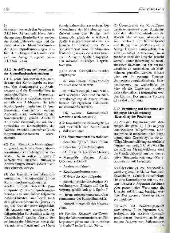 Vorschauseite 5: Richtlinie der Bundesärztekammer zur Qualitätssicherung quantitativer laboratoriumsmedizinischer Untersuchungen