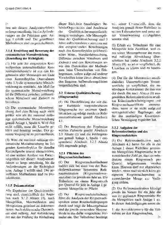 Vorschauseite 6: Richtlinie der Bundesärztekammer zur Qualitätssicherung quantitativer laboratoriumsmedizinischer Untersuchungen