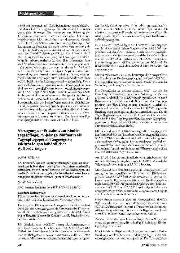 Vorschauseite 5: Ausschluss von SCB-Il-Leistungen für Ausländer europarechtskonform; Auslegung des deutsch-österreichischen Fürsorgeabkommens