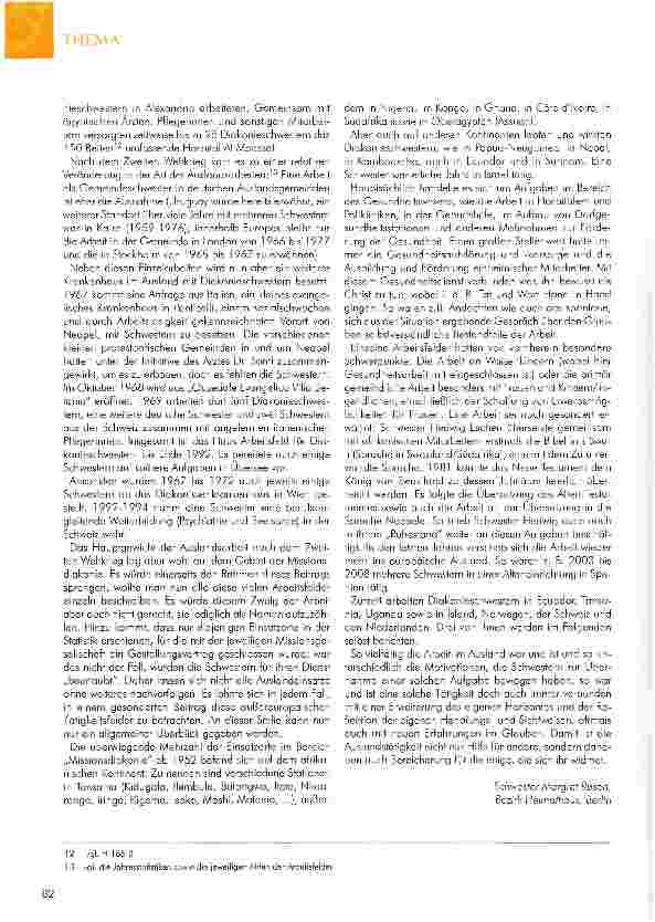 Vorschauseite 4: AUSLANDSTATIGKEITEN VON DIAKONIESCHWESTERN IM WANDEL DER ZEIT