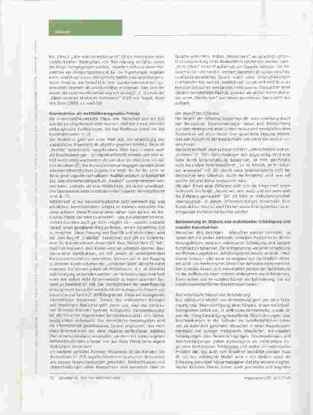 Vorschauseite 2: Wie man behindert wird oder (möglicherweise) auch nicht Bietet die sozialkonstruktivistisch-kulturwissenschaftliche Perspektive der „Disability Studies eine Perspektive für die Er…
