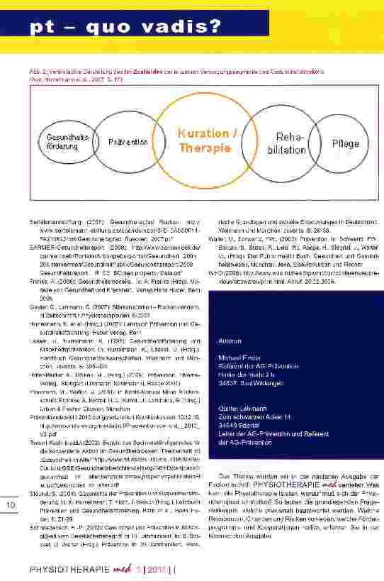 Vorschauseite 6: Gesundheitsförderung und PräventionGrundlegende Bedeutung für die Physiotherapie