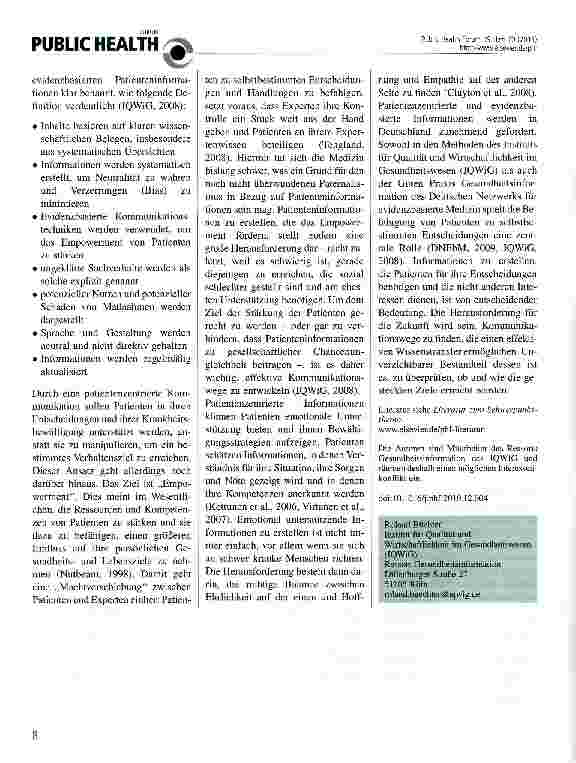 Vorschauseite 2: Patienteninformationen - vom Paternalismus zum Empowerment