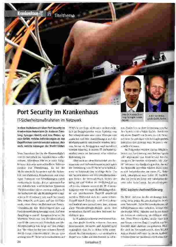 Vorschauseite 1: Port Security im Krankenhaus