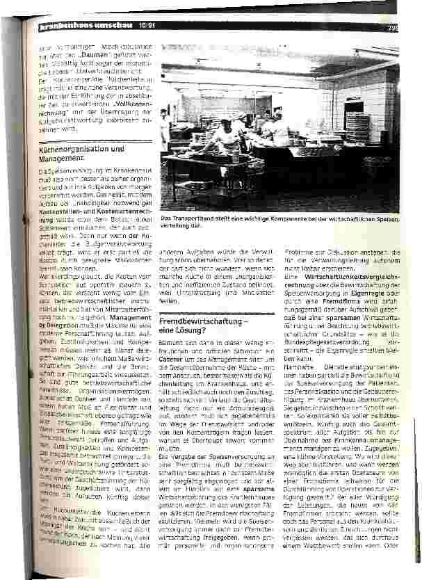 Vorschauseite 3: Zur Lage des Managements in der Speisenversorgung der Kliniken
