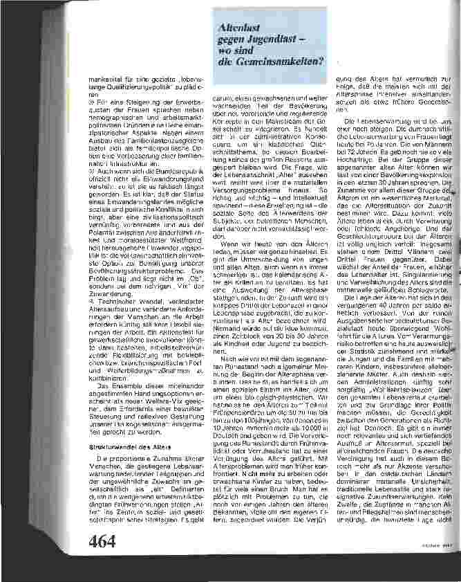 Vorschauseite 4: Altersstruktur und Sozialpolitik