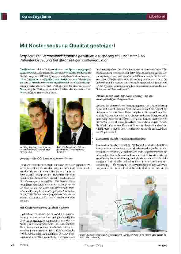 Vorschauseite 1: Mit Kostensenkung Qualität gesteigert