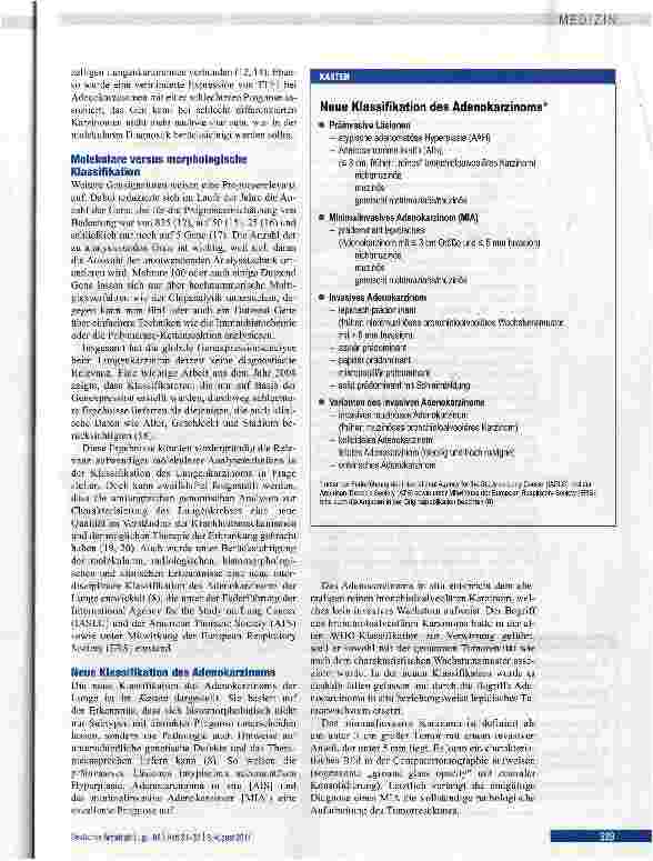 Vorschauseite 5: Morphologische und molekulare Diagnostik des Lungenkarzinoms