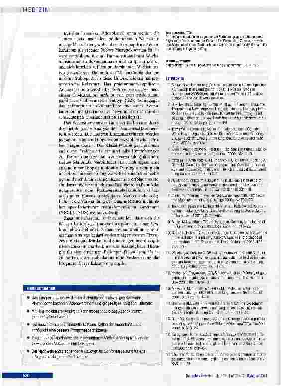 Vorschauseite 6: Morphologische und molekulare Diagnostik des Lungenkarzinoms