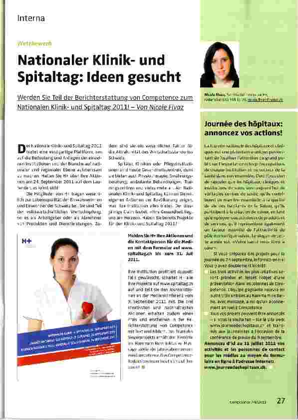Vorschauseite 1: Nationaler Klinikund Spitaltag: Ideen gesucht