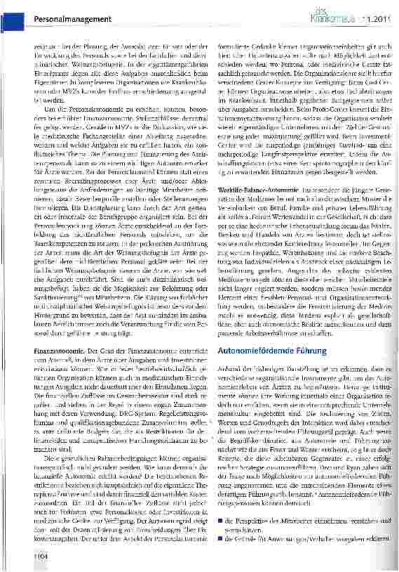 Vorschauseite 5: Autonomie von Ärzten - Chancen und Grenzen bei angestellten Ärzten