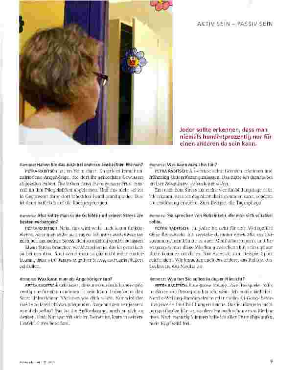 Vorschauseite 2: Pflegende Angehörige brauchen Ruheinseln, oder: Liebe deinen Nächsten wie dich selbst!
