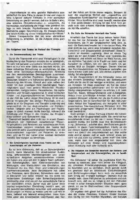 Vorschauseite 2: Der Arbeitsbereich der Schwester in der Kinderund Jugendpsychiatrie bei verhaltensgestörten Kindern
