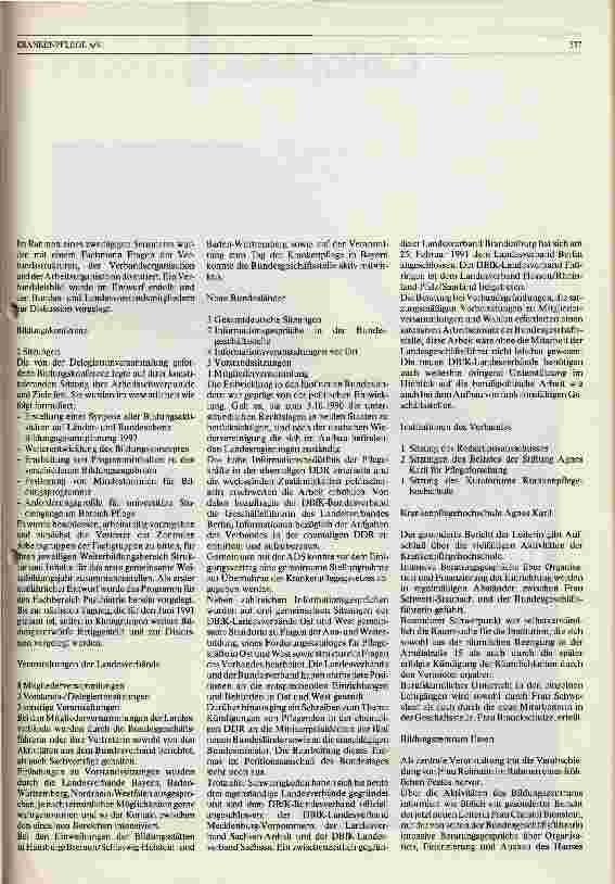 Vorschauseite 2: Arbeitsbericht der Bundesgeschäftsstelle - Berichtszeit 1. April 1990 bis 31.3.1991, vorgelegt bei der 22. Delegiertenversammlung/Geseke