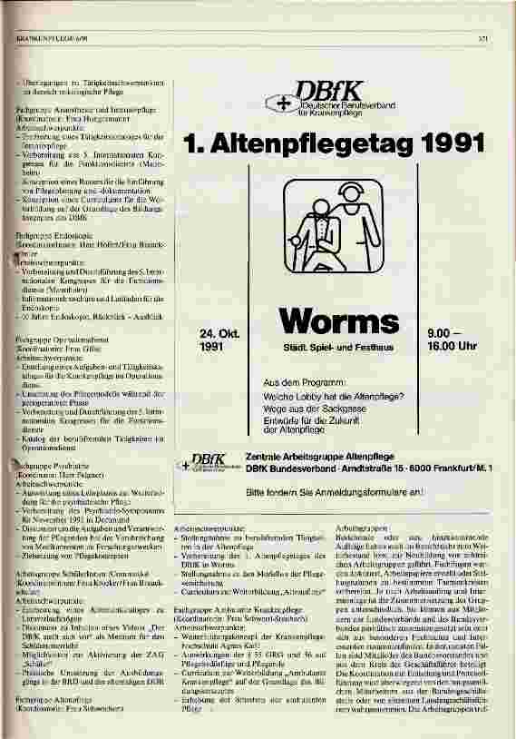Vorschauseite 4: Arbeitsbericht der Bundesgeschäftsstelle - Berichtszeit 1. April 1990 bis 31.3.1991, vorgelegt bei der 22. Delegiertenversammlung/Geseke