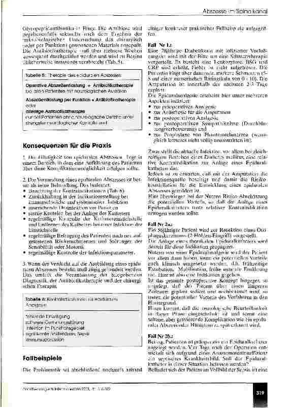 Vorschauseite 4: Abszesse im Spinalkanal (CME 3/01)