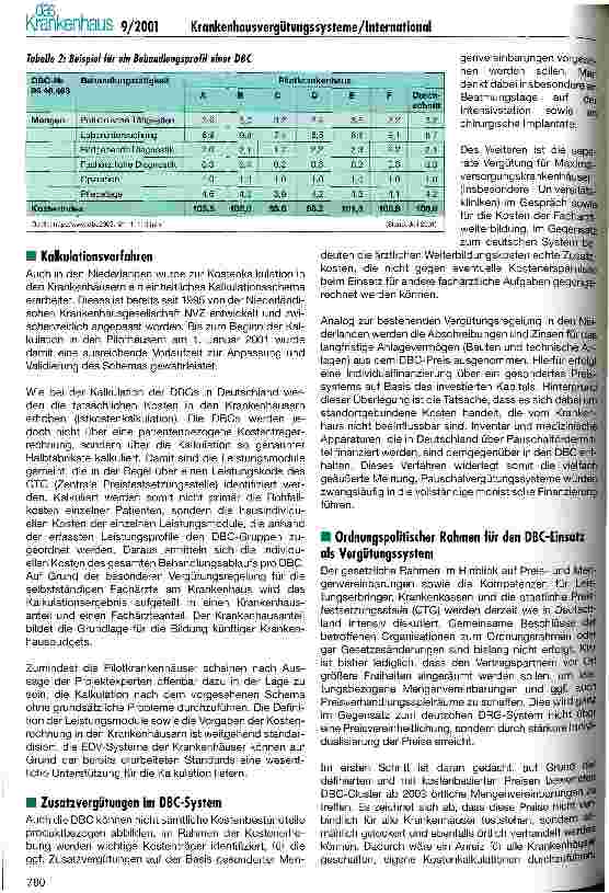 Vorschauseite 4: Das niederländische Projekt DBC 2003 Erfahrungen aus der Einführung eines DRG-ähnlichen Vergütungssystems