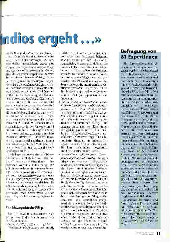 Vorschauseite 2: Damit es uns nicht wie den Indios ergeht ... Zukunft der Pflege