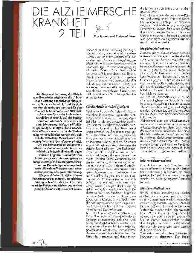 Vorschauseite 1: Die Alzheimersche Krankheit - 2.Teil