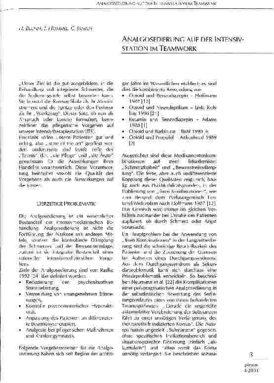 Vorschauseite 1: Analgosedierung auf der Intensivstation im Teamwork