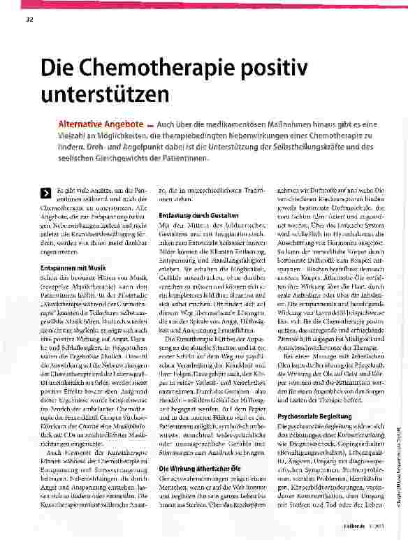 Vorschauseite 1: Die Chemotherapie positiv unterstützen