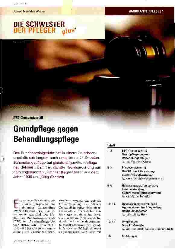 Vorschauseite 1: Grundpflege gegen Behandlungspflege