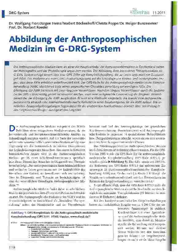 Vorschauseite 1: Abbildung der Anthroposophischen Medizin im G-DRG-System