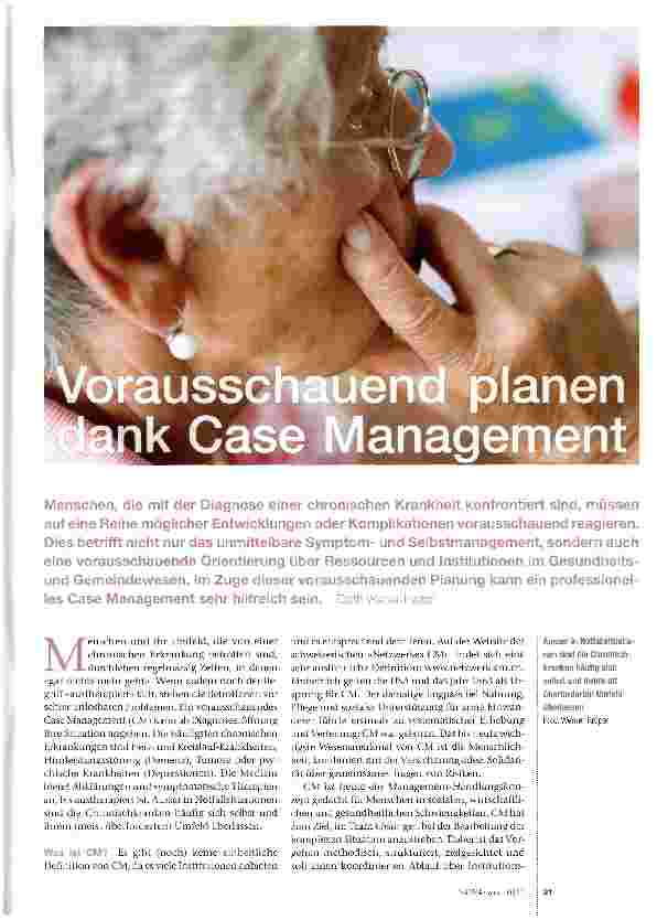 Vorschauseite 1: Vorausschauend planen dank Case Management