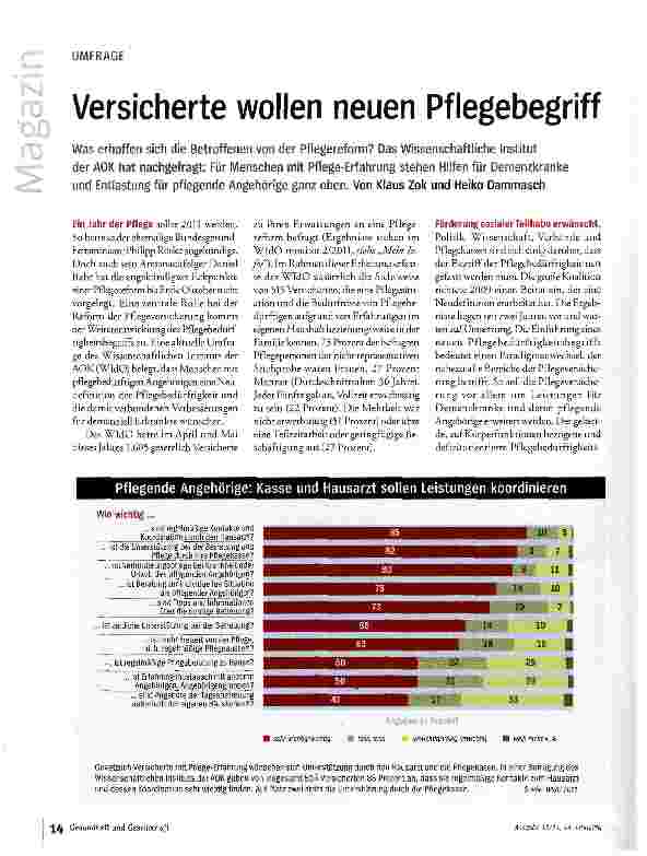 Vorschauseite 1: Versicherte wollen neuen Pflegebegriff