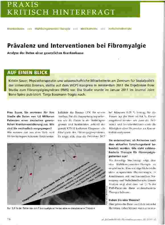 Vorschauseite 1: Prävalenz und Interventionen bei Fibromyalgie