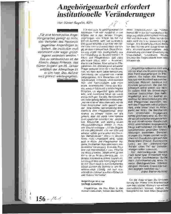 Vorschauseite 1: Angehörigenarbeit erfordert institutionelle Veränderungen