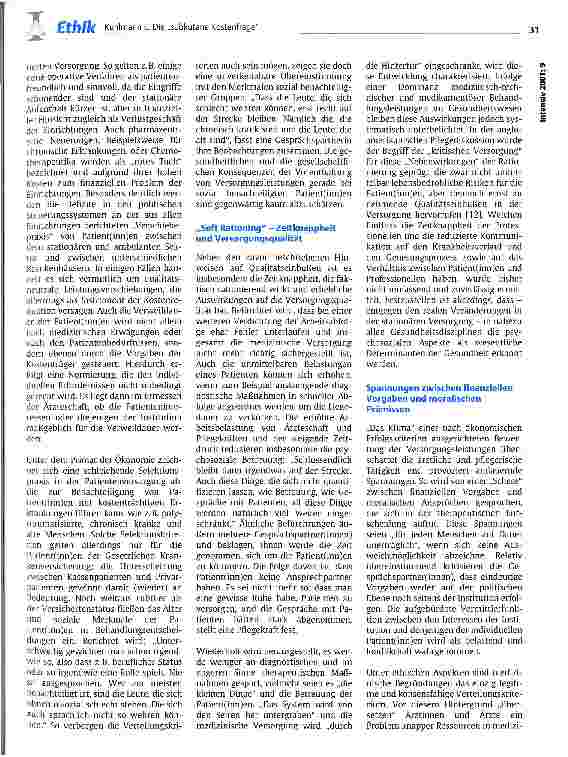 Vorschauseite 2: Die subkutane Kostenfrage - prekäre Verteilungszwänge und ethische Konflikte im klinischen Alltag