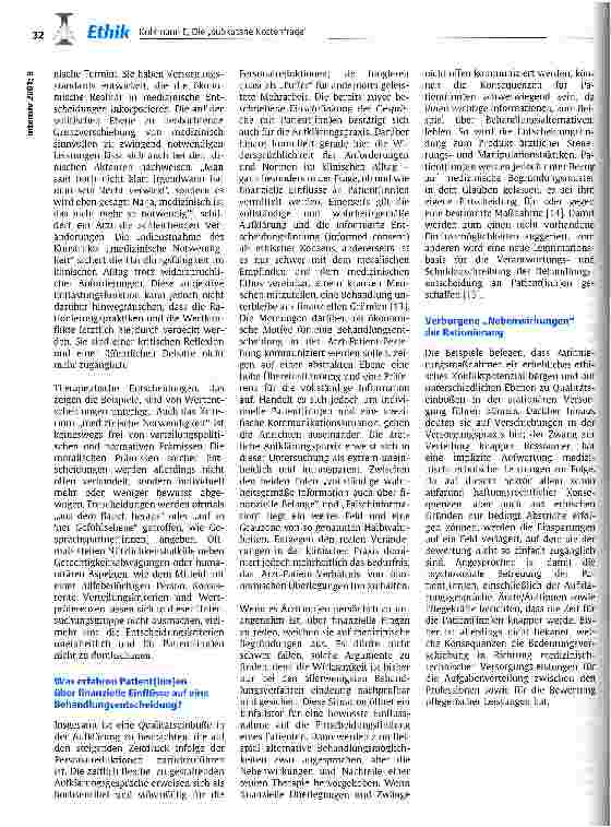 Vorschauseite 3: Die subkutane Kostenfrage - prekäre Verteilungszwänge und ethische Konflikte im klinischen Alltag