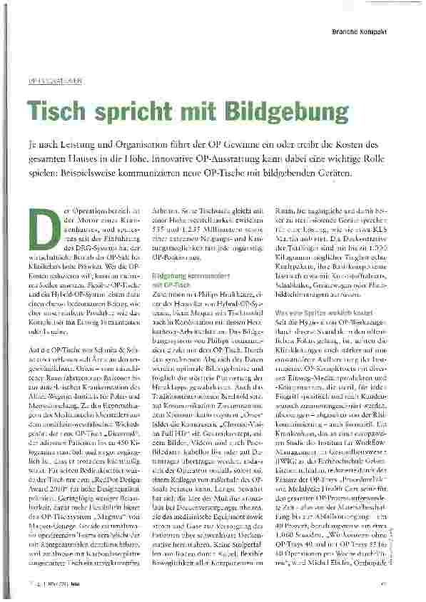 Vorschauseite 2: Tisch spricht mit Bildgebung