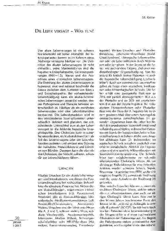 Vorschauseite 1: DIE LEBER VERSAGT - WAS TUN?
