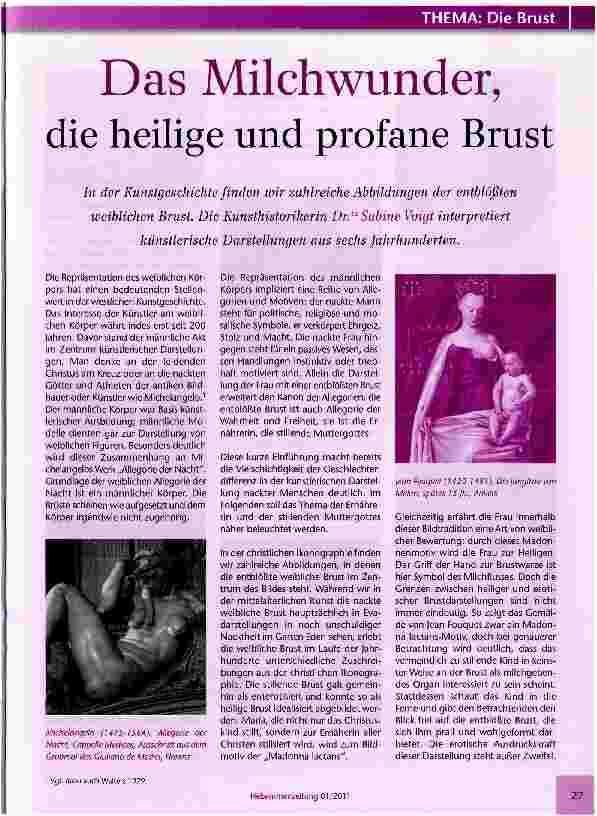 Vorschauseite 1: Das Milchwunder,die heilige und profane Brust