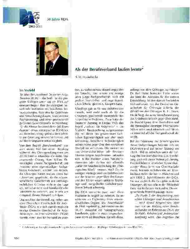 Vorschauseite 1: Als der Berufsverband laufen lernte