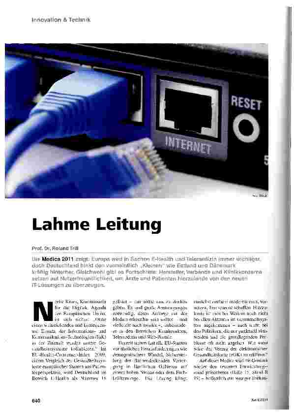 Vorschauseite 1: Lahme Leitung