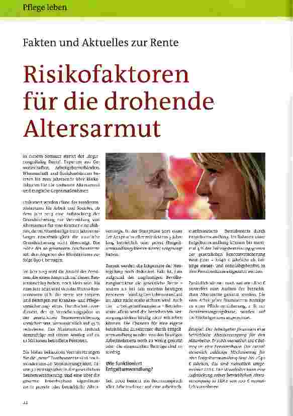Vorschauseite 1: Risikofaktoren für die drohende Altersarmut