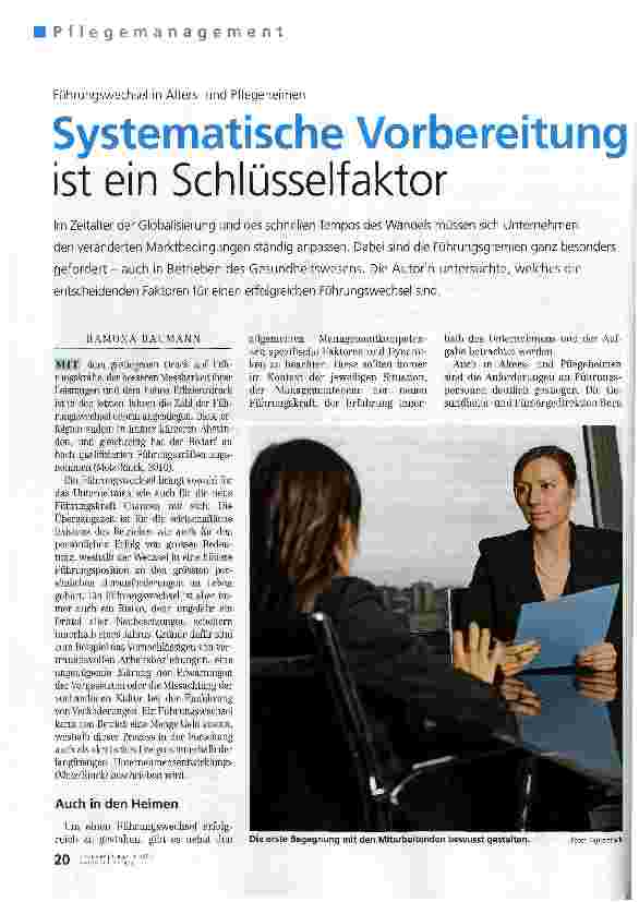 Vorschauseite 1: Systematische Vorbereitung ist ein Schlüsselfaktor