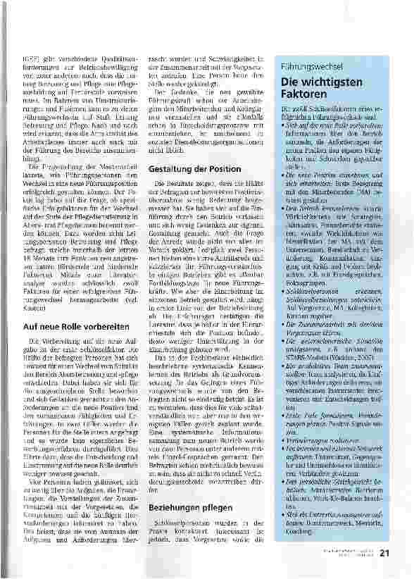Vorschauseite 2: Systematische Vorbereitung ist ein Schlüsselfaktor