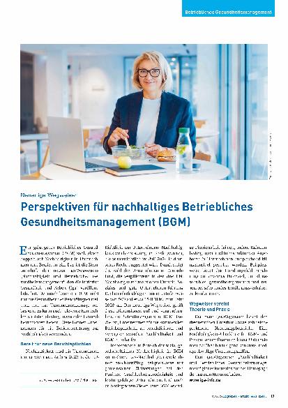 Vorschauseite 1: Perspektiven für nachhaltiges Betriebliches Gesundheitsmanagement (BGM)
