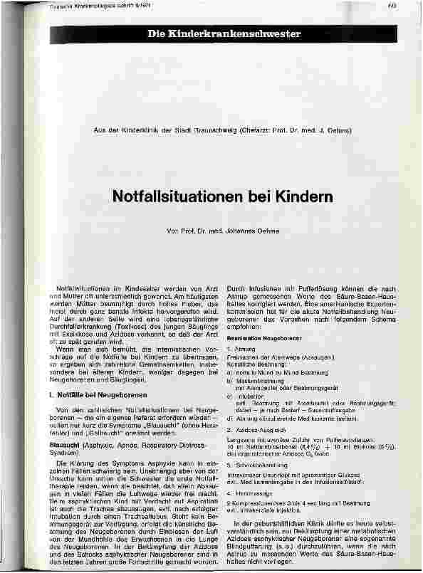 Vorschauseite 1: Notfallsituationen bei Kindern