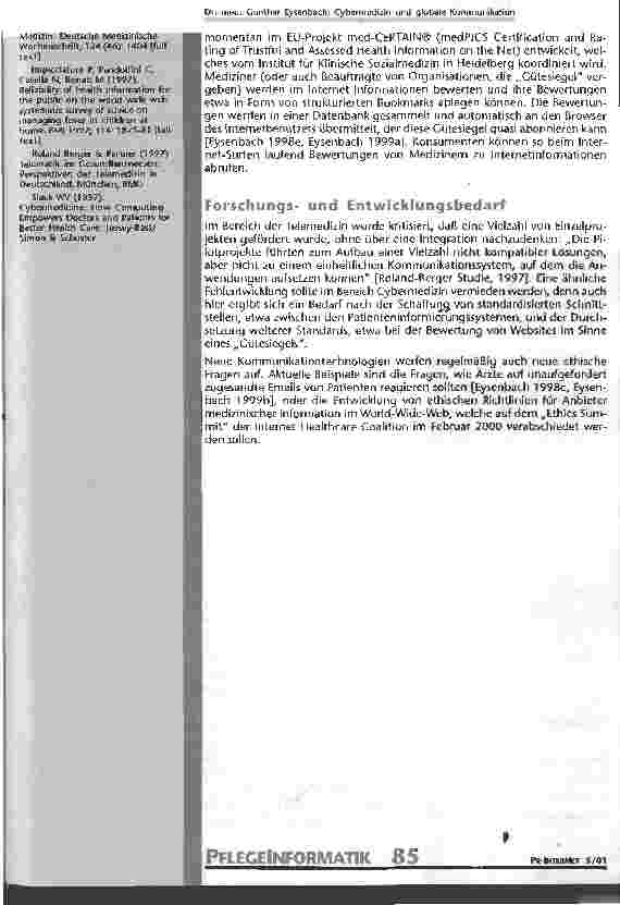 Vorschauseite 5: Cybermedizin und globale Kommunikation