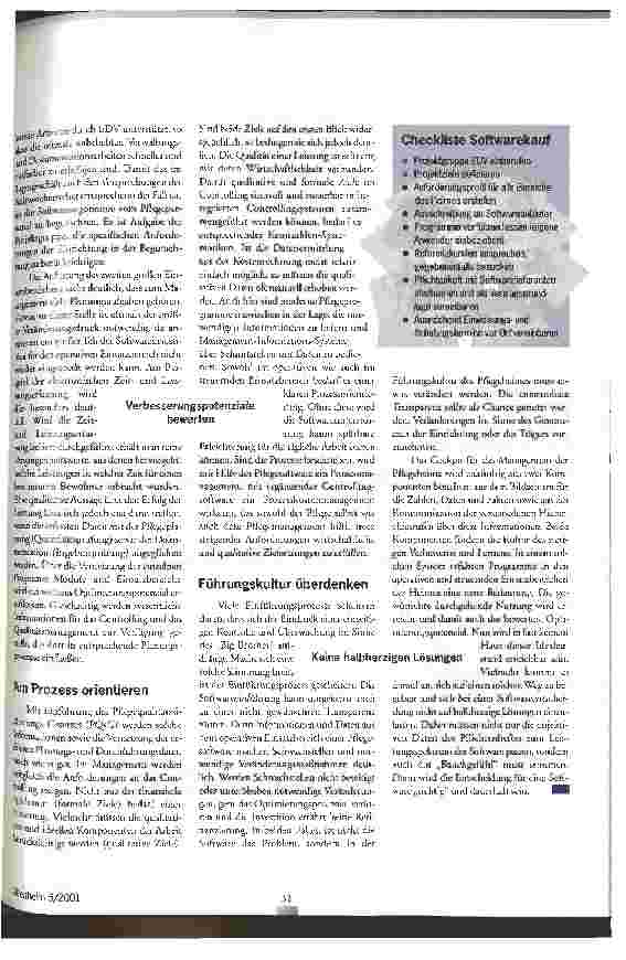 Vorschauseite 4: IT ersetzt nicht IQ Erfolgreicher Softwareeinsatz in der stationären Altenhilfe