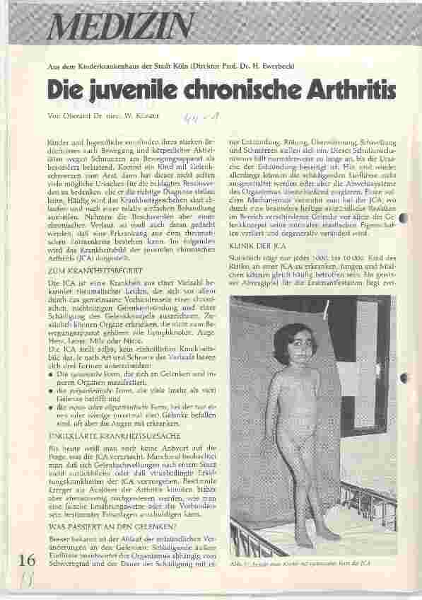 Vorschauseite 1: Die juvenile chronische Arthritis