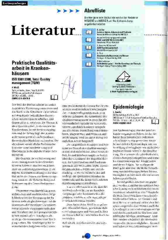 Vorschauseite 1: Literatur ... Praktische Qualitätsarbeit in Krankenhäusern